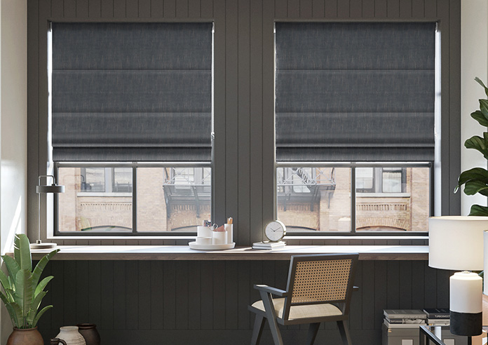 Rhea, Ebony - Motorised Roman Blind - Image 3